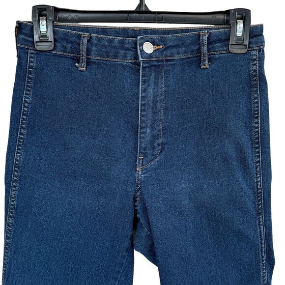 &Denim SZ 28 Skinny Ankle Jeans High-Rise Pocket Stretch Zip-Fly Flat Front Blue - Picture 2 of 9